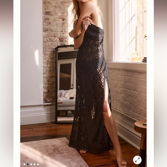 Anthropologie One-Shoulder Lace Sleep Dress - Picture 3 of 3